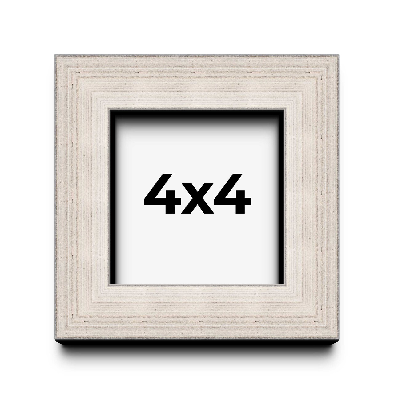 Square Minimalist Shadow Box Silver Picture Frame - UV Acrylic, Backing, Hanging Hardware